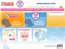 Tablet Screenshot of dunkinbrandspromo.axisstores.com